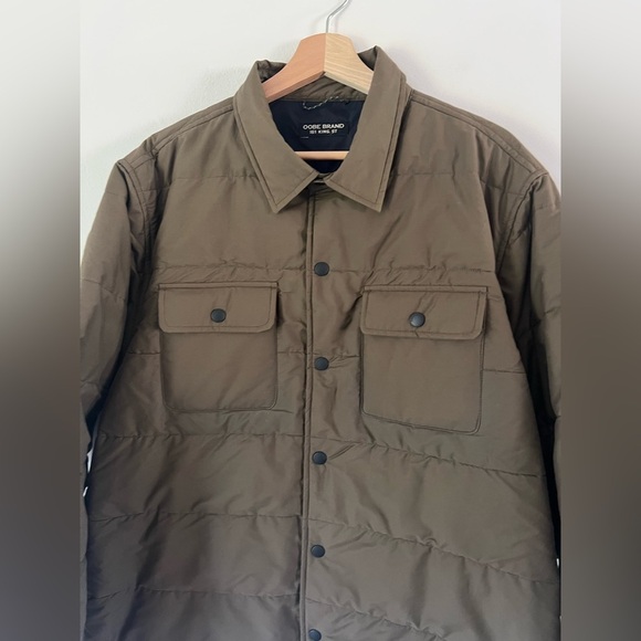 OOBE Brand 161 King St. Men's Green Quilted Snap Button Front Overshirt Shacket - Picture 3 of 10